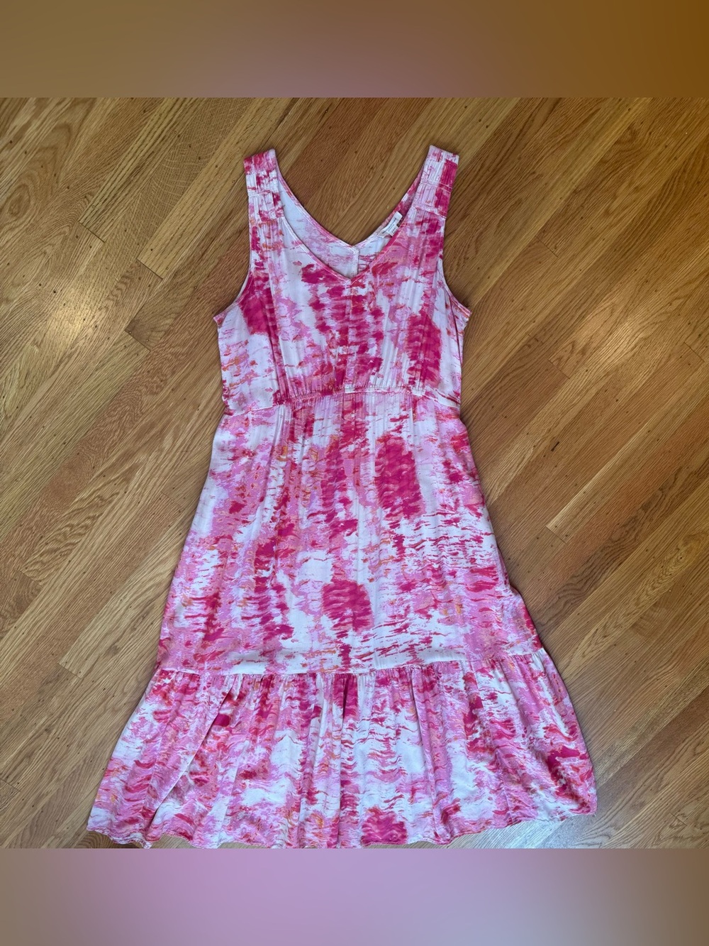 beachlunchlounge Pink & White Sleeveless Maxi Dress, L/XL